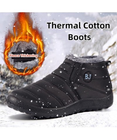 Womens Snow Boots， Ladies Warm Ankle Boots Slip On Waterproof Outdoor Booties，Shoes for Women Fur Lined Warm Ankle Boots Wine...