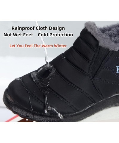 Womens Snow Boots， Ladies Warm Ankle Boots Slip On Waterproof Outdoor Booties，Shoes for Women Fur Lined Warm Ankle Boots Wine...