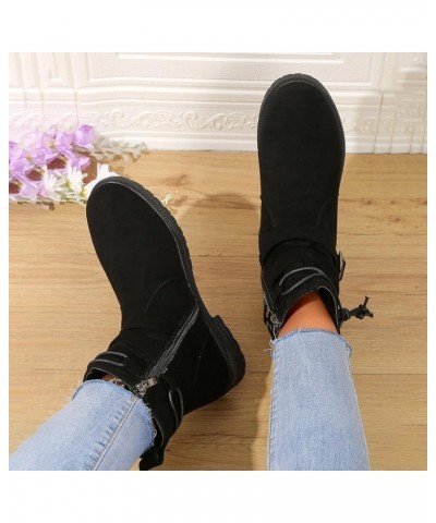 Wide Calf Leather Boots for Women Winter Fur Boots Women Size 8 Western Boots Women Square Toe Mid Calf Women Western Cowgirl...