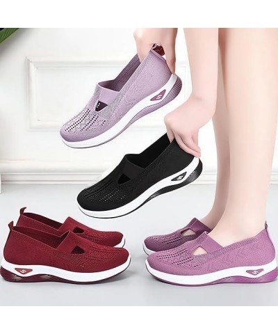 Women's Woven Orthopedic Breathable Soft Shoes Go Walking Slip On Diabetic Foam Shoes Hands Free Womens Shoes Casual Pp2 $9.5...