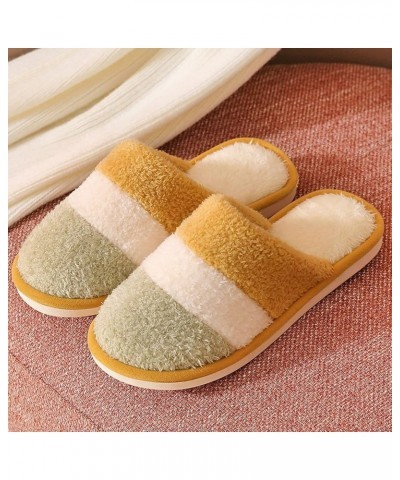 Mary Jane Flats Slippers Women Fitted Winter Cotton Slippers Thick Sole Floral Printed Dress Crib Shoes F-yellow $17.77 Slippers