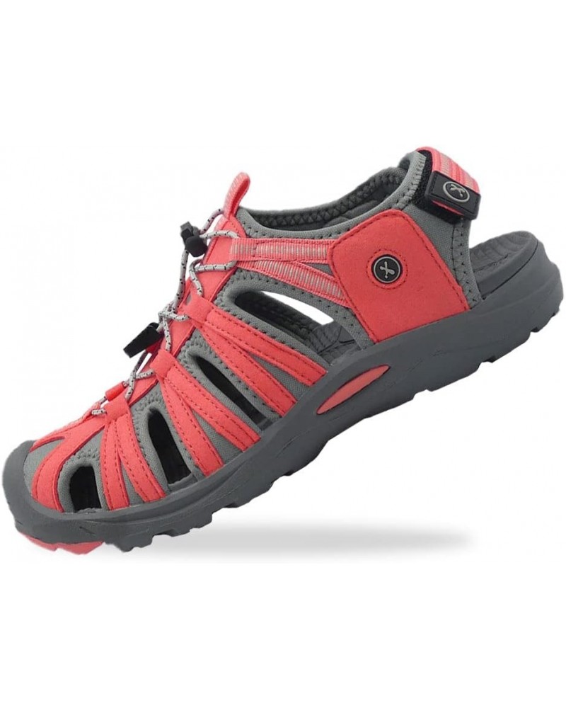 Oriocx Aldea - Water resistant hiking sandals, light and comfortable trekking sandals - Unisex Pink - Grey $41.76 Sandals