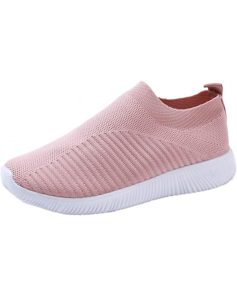 Slip On Flat Heel Mesh Sneakers for Women Platform Round Toe Solid Color Soft Sole Comfortable Breathable Lightweight Outdoor...