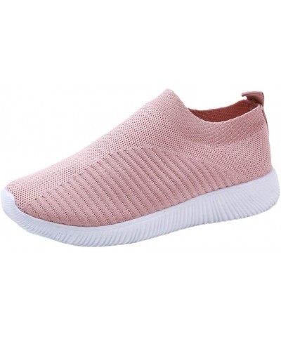 Slip On Flat Heel Mesh Sneakers for Women Platform Round Toe Solid Color Soft Sole Comfortable Breathable Lightweight Outdoor...