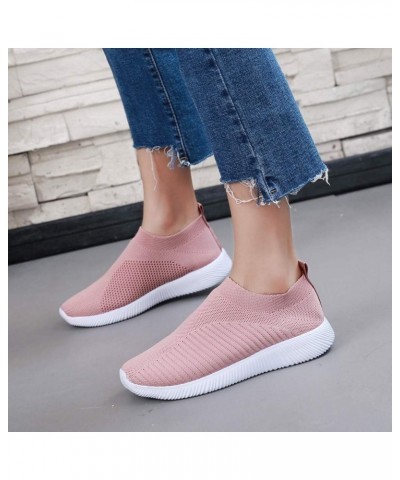 Slip On Flat Heel Mesh Sneakers for Women Platform Round Toe Solid Color Soft Sole Comfortable Breathable Lightweight Outdoor...