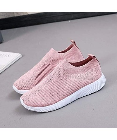 Slip On Flat Heel Mesh Sneakers for Women Platform Round Toe Solid Color Soft Sole Comfortable Breathable Lightweight Outdoor...