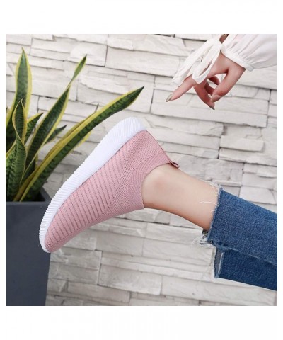 Slip On Flat Heel Mesh Sneakers for Women Platform Round Toe Solid Color Soft Sole Comfortable Breathable Lightweight Outdoor...