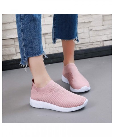 Slip On Flat Heel Mesh Sneakers for Women Platform Round Toe Solid Color Soft Sole Comfortable Breathable Lightweight Outdoor...