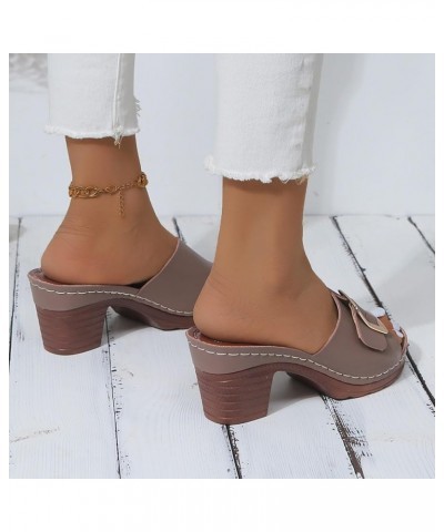 Womens Shoes Size 11 Sandals Fish Mouth Slippers New Summer Large Size Thick Heel Square Buckle Travel Ware for Women Pink $1...