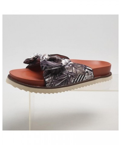 Ladies Fashion Floral Print Bow Fabric Beach Open Toe Flat Casual Slippers Summer Slippers Women (Red, 8) Black 7 $19.90 Slip...