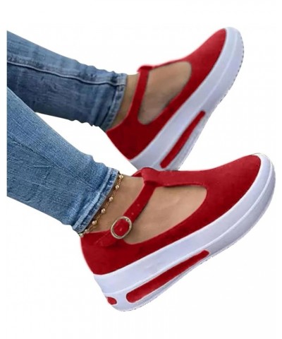 Wedge Sandals for Women Gold, Womens Summer Trendy Beach Wedge Sandals Boho Platform Sandals Wedding Dress Shoes C2-red $13.0...