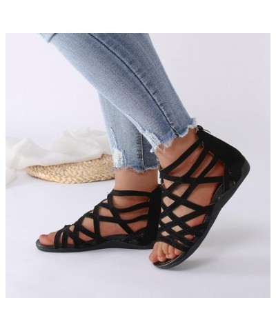 Women'S Athletic & Outdoor Sandals & Slides Comfort Sandals For Women Flats For Women Sandals For Dresses Black-g $13.49 Sandals