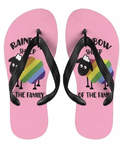 Rainbow Sheep Of The Family LGBT Pride Flip Flops for Women Men Casual Comfortable Beach Thong $15.05 Sandals