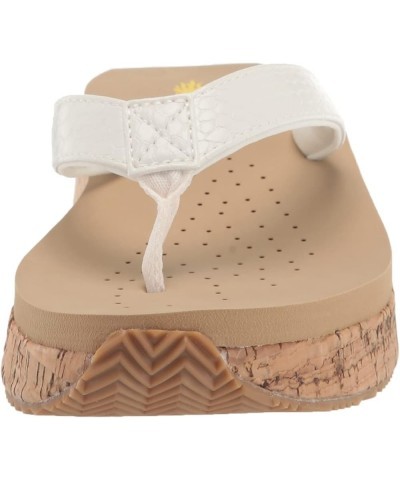 Women's Neville Slip-on Thong Wedge Sandal White Snake $25.97 Sandals