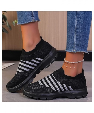 Loafers for Women Memory Foam Slip On Sneakers Comfort Fall Shoes Halloween Flats Shoes for Women Black-b $17.77 Pumps