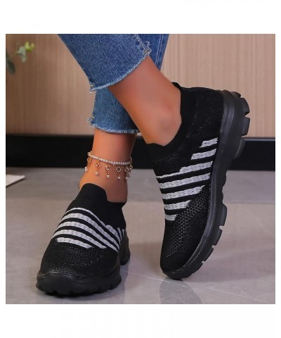 Loafers for Women Memory Foam Slip On Sneakers Comfort Fall Shoes Halloween Flats Shoes for Women Black-b $17.77 Pumps