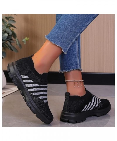 Loafers for Women Memory Foam Slip On Sneakers Comfort Fall Shoes Halloween Flats Shoes for Women Black-b $17.77 Pumps