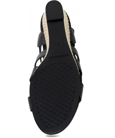 Women's Paige Wedge Sandal Black Pu $21.83 Sandals