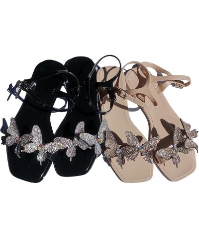 Stud Sandals for Women Women Shoes Fashion Bright Diamond Bowknot Bright Diamond Sandals Jelly Stud Sandals for C-black $13.4...