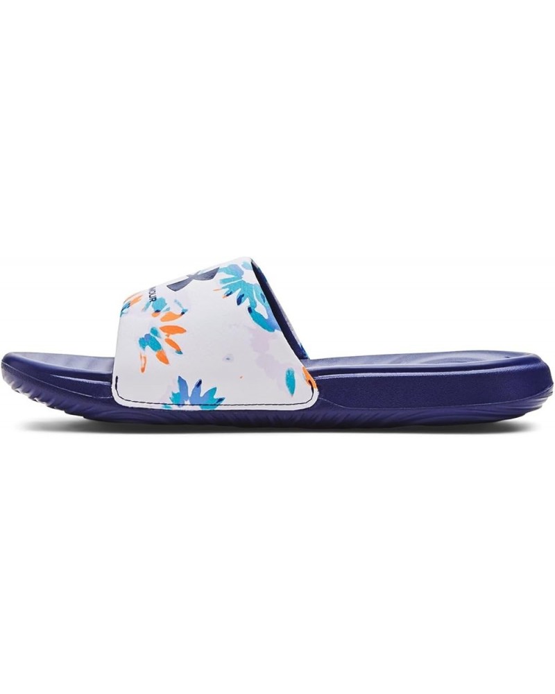 Women's Ansa Graphic Fixed Strap Slide Sandal (115) White/Sonar Blue/Sonar Blue $12.80 Outdoor Shoes