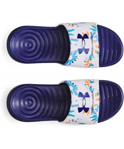 Women's Ansa Graphic Fixed Strap Slide Sandal (115) White/Sonar Blue/Sonar Blue $12.80 Outdoor Shoes