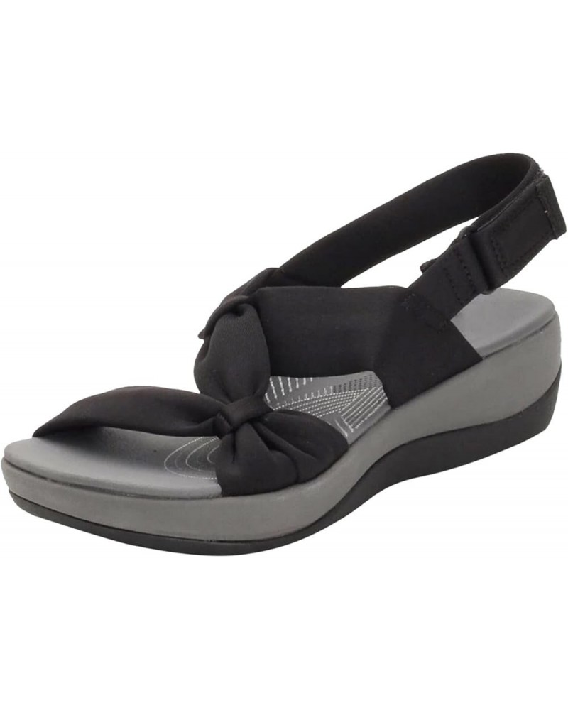 Earth Sandals for Women Size 8 1/2 New Women Sandals Summer Breathable Beach Shoes Large Size Bow Knot Wedge Black 7 $10.82 O...