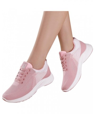 Sneakers for Women Breathable Sneakers Canvas Sneakers for Women White Leather Sneakers for Women C-pink $10.87 Athletic Shoes