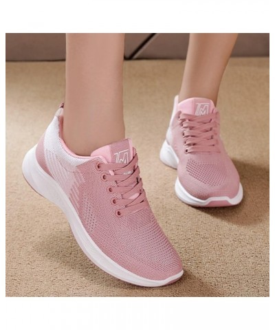 Sneakers for Women Breathable Sneakers Canvas Sneakers for Women White Leather Sneakers for Women C-pink $10.87 Athletic Shoes