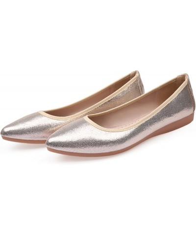 Women's Slip On Pointed Toe Ballet Flats Bowknot Rhinestone Beads Metal Buckle Soft PU Leather Foldable Flat Shoes Work Dress...