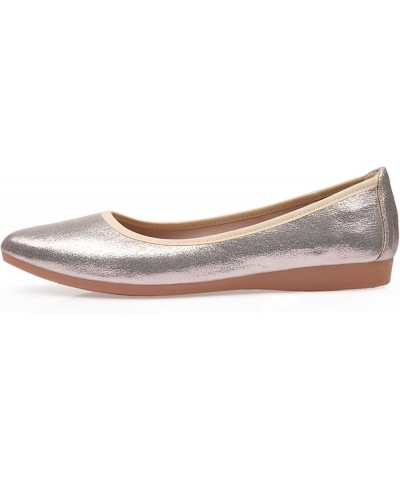 Women's Slip On Pointed Toe Ballet Flats Bowknot Rhinestone Beads Metal Buckle Soft PU Leather Foldable Flat Shoes Work Dress...