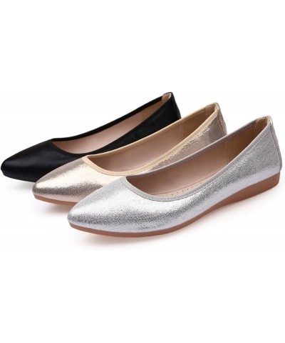 Women's Slip On Pointed Toe Ballet Flats Bowknot Rhinestone Beads Metal Buckle Soft PU Leather Foldable Flat Shoes Work Dress...