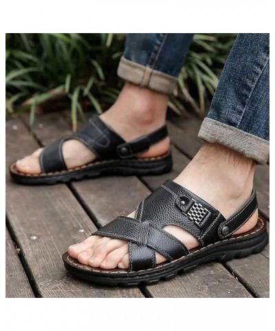 sandals Men Foldable Flats Black Flip Flops For Men Recovery Slides Men Deadlift Platform Wedge Heels For Men Heeled S F-blac...