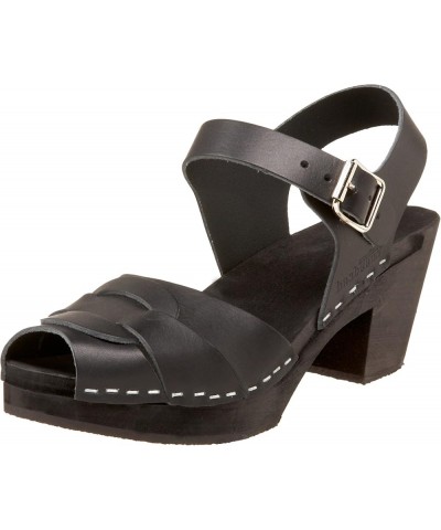 Women's Peep Toe High Sandal Black $40.95 Sandals