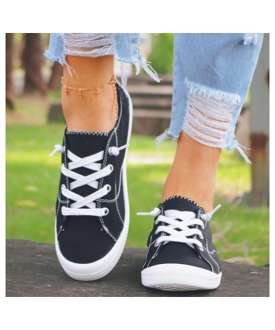 Canvas Shoes for Women Low Top Lace Up Sneakers Canvas Fashion Sneakers Classic Casual Walking Tennis Shoes Comfortable Breat...