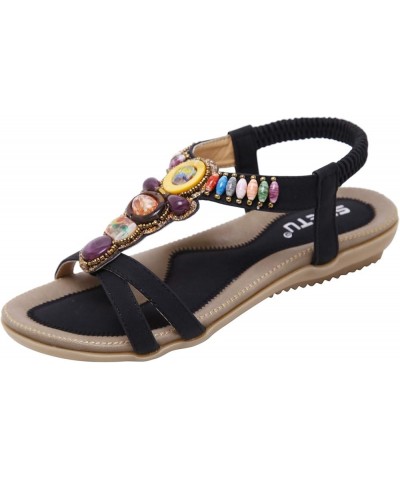 Sport Sandals For Women Water Women Flats Shoes Dressy Size 12 Hiking Sandals Women Sandals Women Sport Sandals Woman Black-c...