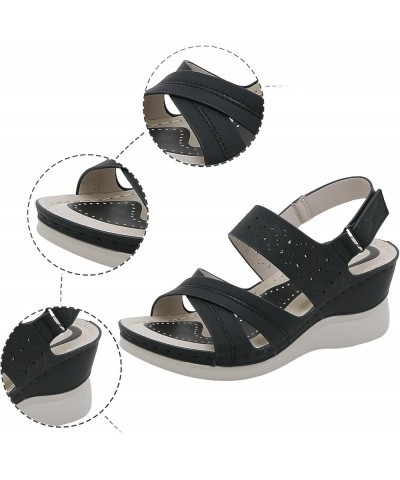 Sport Sandals Women 7 Women Flats Shoes Dressy Black Slip On Sandals Women Black Wedges Sport Sandals Woman Women Sand Blue-2...