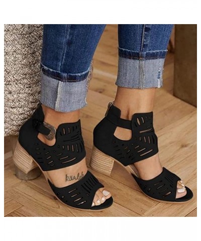 Wedge Sandals for Women Dressy Casual Hollow Out Open Toe High Heel Sandal Slip on Espadrilles Platform Shoes Black $18.49 Ou...