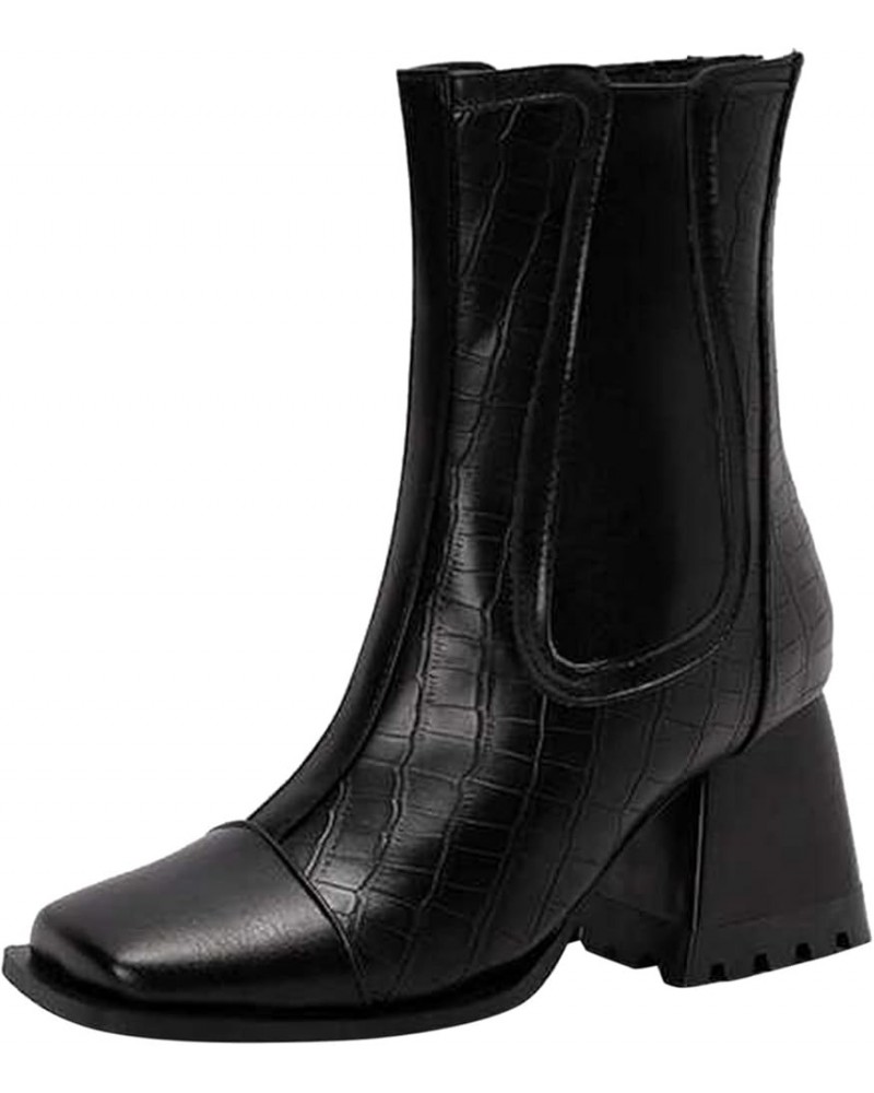 Womens Ankle Boots Low Mid Kitten Heels Zip Pointy Booties Women'S Ankle Boot Z 05-black $21.85 Boots