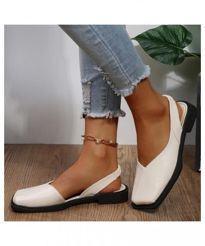 Tan Sandal Ladies Fashion Summer Solid Color Toe Shoes Elastic Low Heel Casual Sandals Born Sandals for Women Size Beige $16....