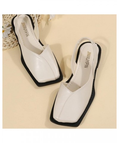 Tan Sandal Ladies Fashion Summer Solid Color Toe Shoes Elastic Low Heel Casual Sandals Born Sandals for Women Size Beige $16....