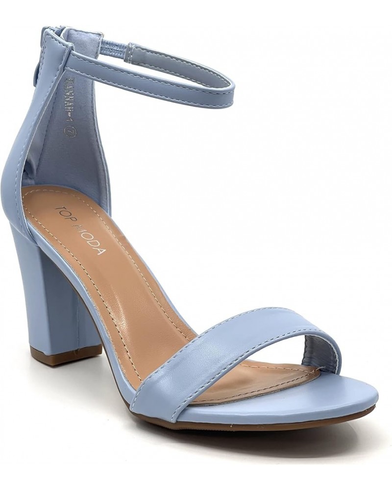 Hannah-1 Women's Fashion Ankle Strap Evening Dress High Heel Sandal Shoes Lt Blue Pu $22.50 Sandals