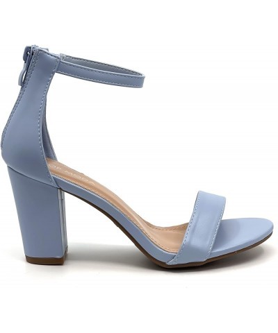 Hannah-1 Women's Fashion Ankle Strap Evening Dress High Heel Sandal Shoes Lt Blue Pu $22.50 Sandals