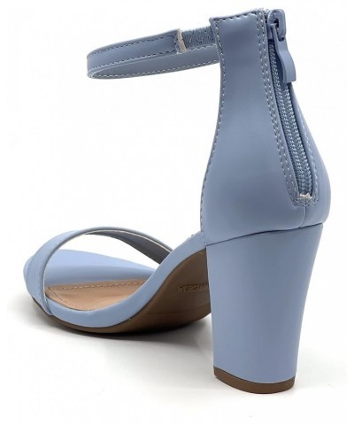 Hannah-1 Women's Fashion Ankle Strap Evening Dress High Heel Sandal Shoes Lt Blue Pu $22.50 Sandals