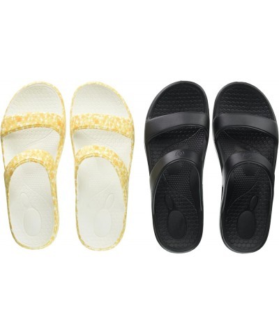 Women's Fusion Slim Slide Sandal Yellow/Black $19.56 Sandals