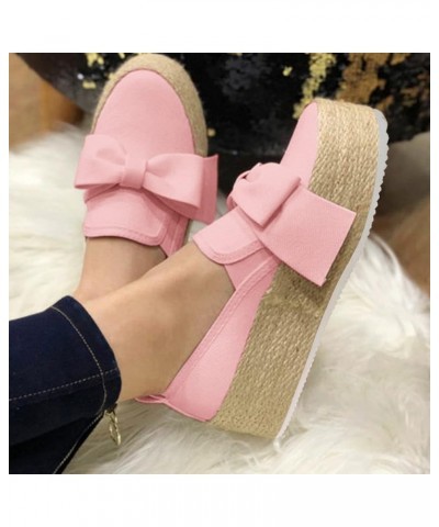 Toe Slip Ladies Shoe Suede Knot Shoes On Fashion Thick Casual Bow Sole Round Women's Casual Shoes Women Shoes Size 11 Casual ...