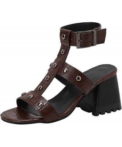 Lace Up Sandals Heels, Open Toe Women Platform High Heel Shoes Bows Strappy Sandals Brown $110.59 Sandals