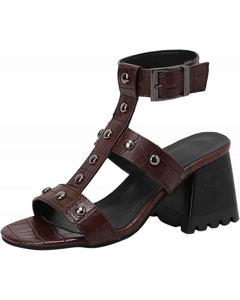 Lace Up Sandals Heels, Open Toe Women Platform High Heel Shoes Bows Strappy Sandals Brown $110.59 Sandals