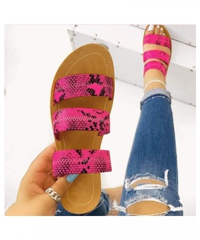 Womens Sandal Wedge Platform Sandals Adjustable Flip Flop Roman Ankle Strappy Zipper Flats Beach Sandals LS5 Hot Pink $17.36 ...