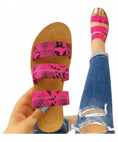 Womens Sandal Wedge Platform Sandals Adjustable Flip Flop Roman Ankle Strappy Zipper Flats Beach Sandals LS5 Hot Pink $17.36 ...