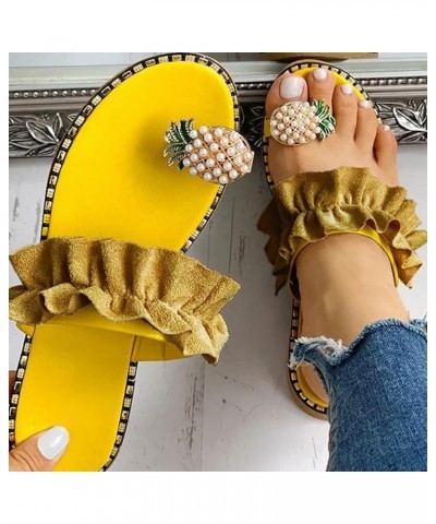 Flip Flops Women Size 10 Womans Sandals Womens Flip Flops Sandals Women Sandals Women Comfortable Womens Ball 8-yellow $21.46...